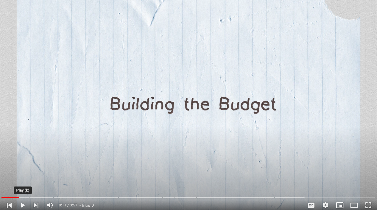 MFOA Video Screenshot of budget video with text reading Building the Budget