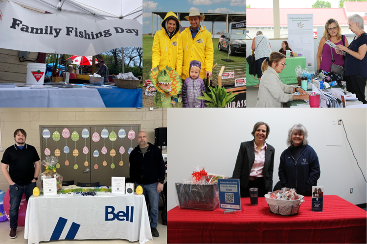 collage of event photos with sponsors