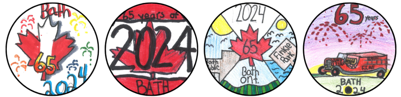 images of winning Bath Canada Day buttons