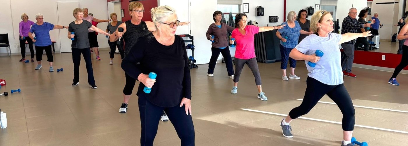 women exercising in a fitness class