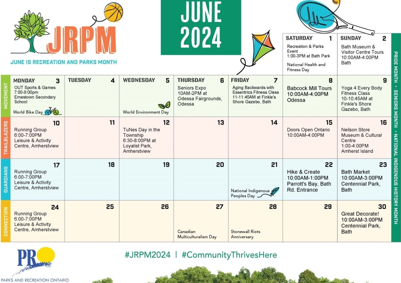 calendar of June events