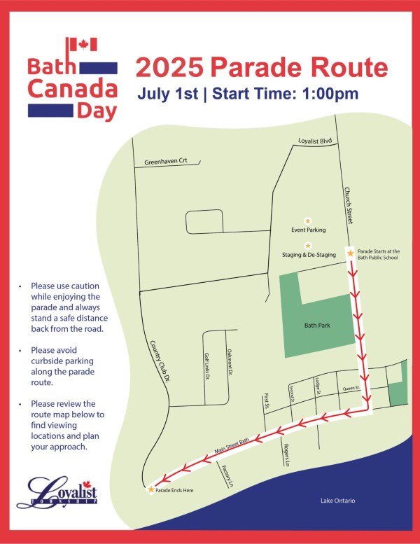 map of parade route in Bath