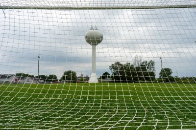 soccer net and soccer field