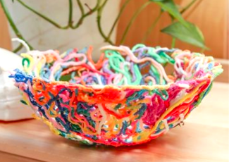 coloured wool bowl