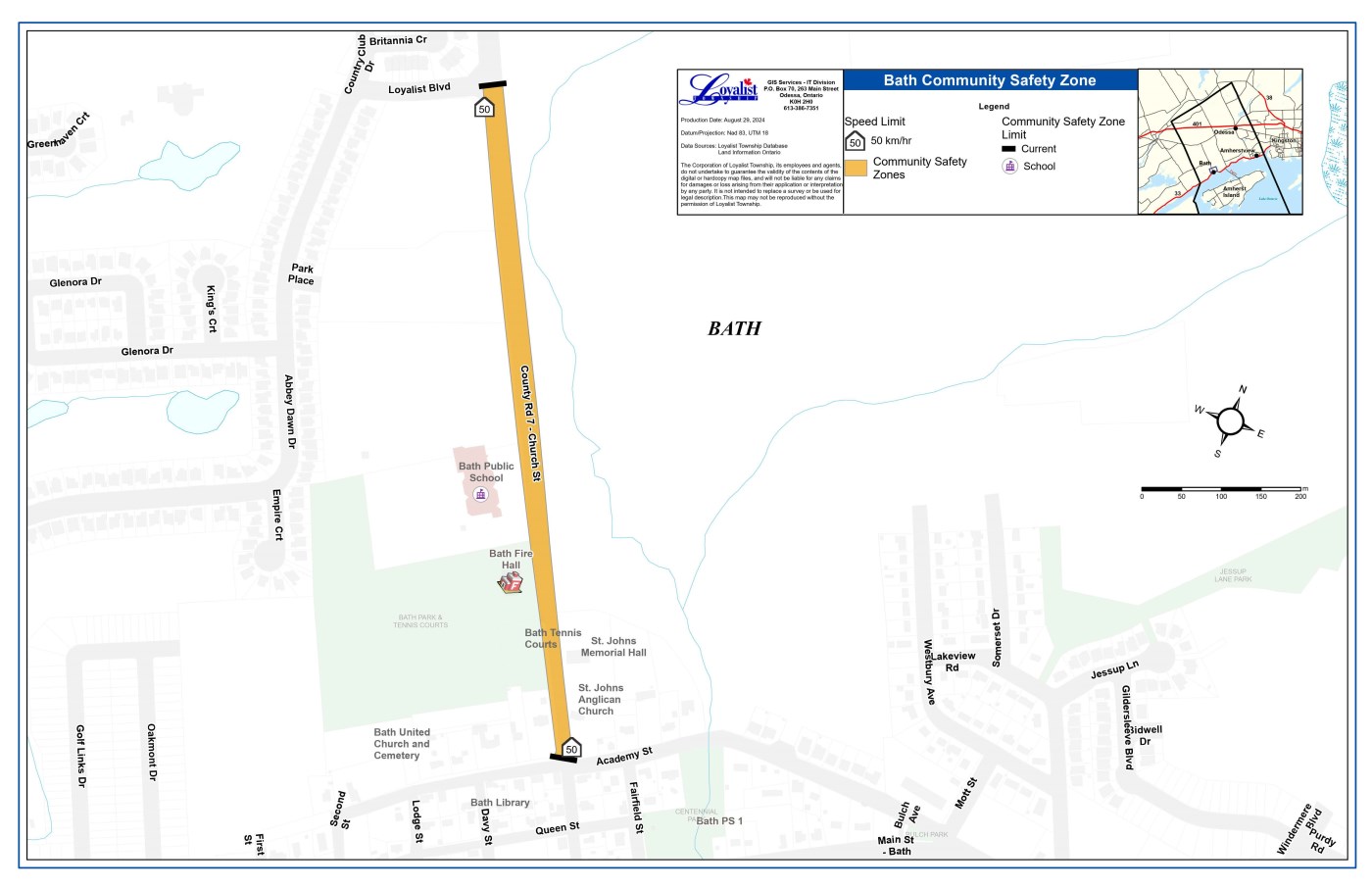 Bath street map highlighting Church Street