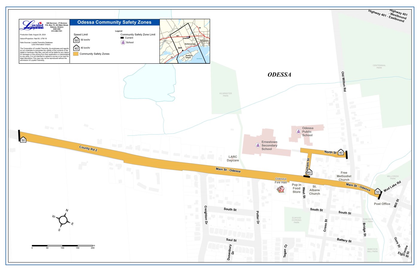 map of community safety zone in Odessa