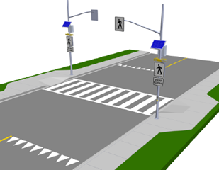 Illustration of a type b pedestrian crossover