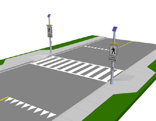 Illustration of a type c pedestrian crossover