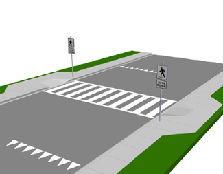 Illustration of a type d pedestrian crossover